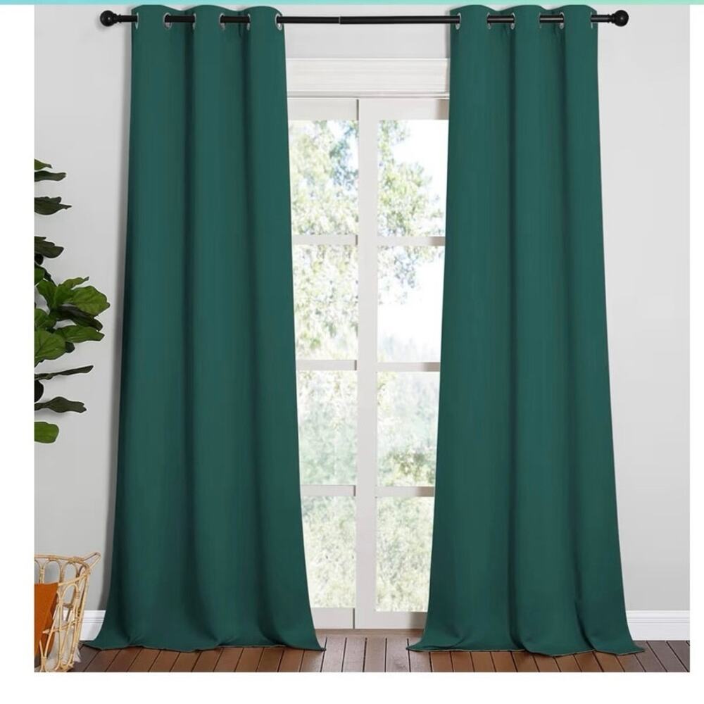 2 panels Hunter Green Blackout Curtains 42”x84”
